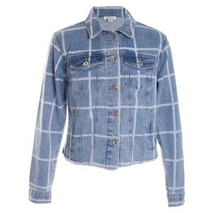 Tribal Jeans Blue Check Denim Jacket